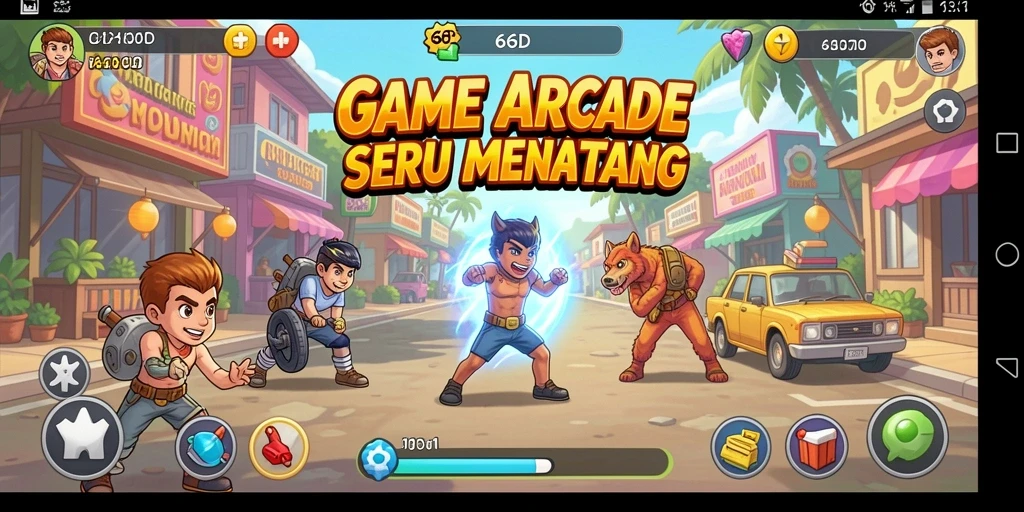 Tampilan gameplay seru dari 66D dengan banyak tantangan arcade.