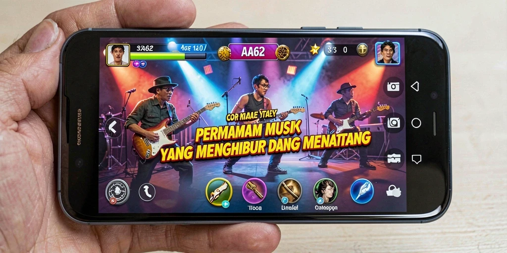 Gameplay AA62 menampilkan pemain mengikuti ritme musik dengan penuh semangat.