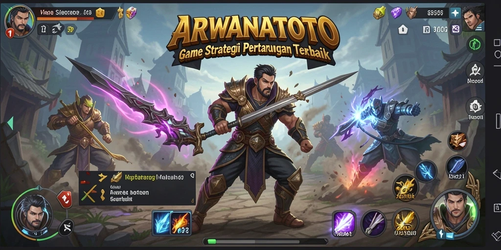 Tampilan gameplay menarik dari ARWANATOTO dengan pertempuran strategi.