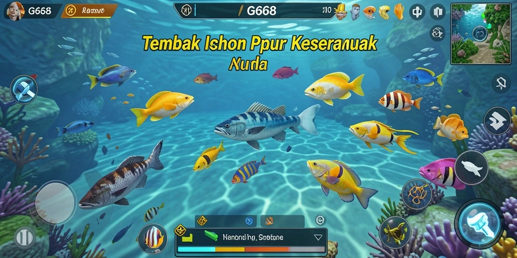 Tangkapan ikan seru dalam gameplay G668 yang mendebarkan.
