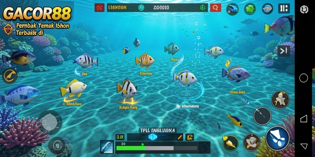 Screenshot GACOR88 menampilkan aksi seru menembak ikan.