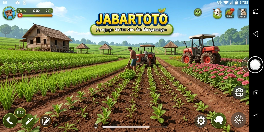 Screenshot JABARTOTO menampilkan petani yang sedang merawat lahan pertanian.