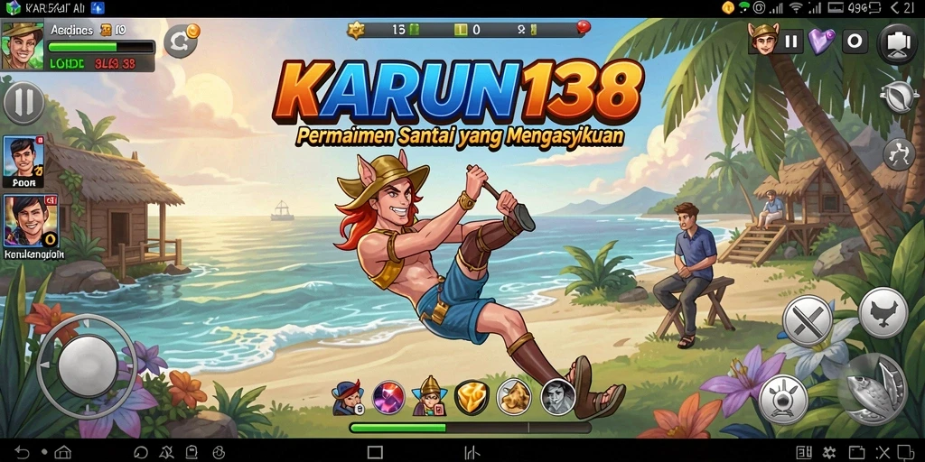 Screenshot utama KARUN138 menampilkan gameplay santai dan menyenangkan.