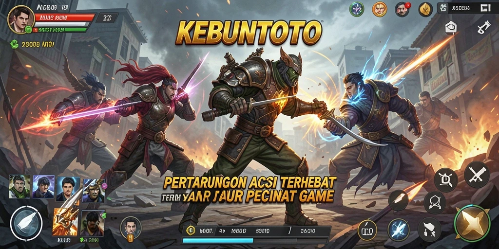 Tampilan gameplay KEBUNTOTO dengan aksi pertarungan yang mendebarkan.