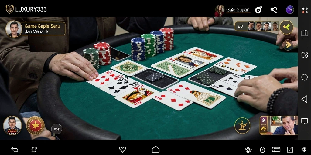 Tampilan menarik gameplay Gaple di LUXURY333.