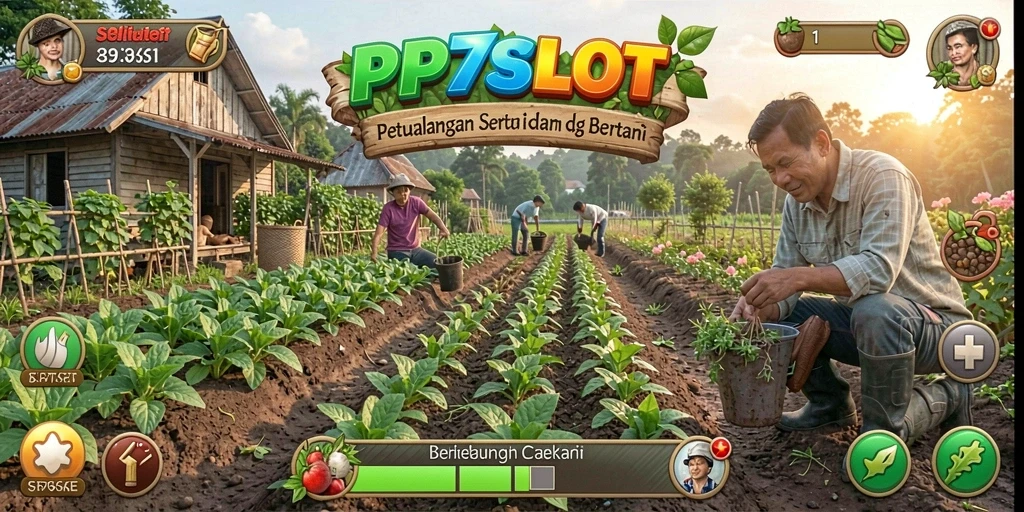 Tampilan gameplay seru saat berkebun di PP7SLOT.