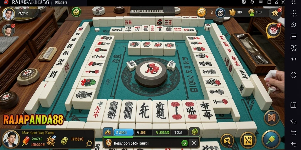 Tampilan gameplay Mahjong yang seru di RAJAPANDA88.