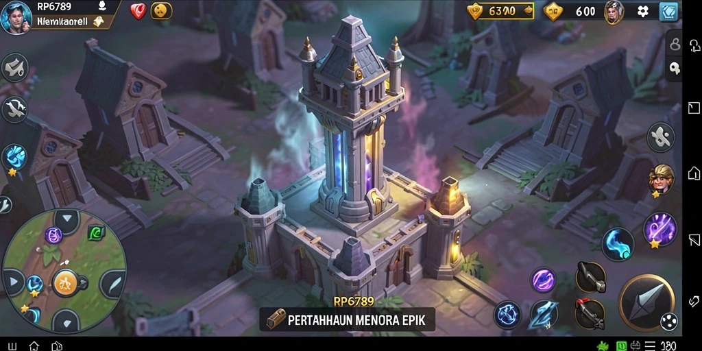 Gameplay menegangkan dalam RP6789 dengan strategi menara yang cerdas.