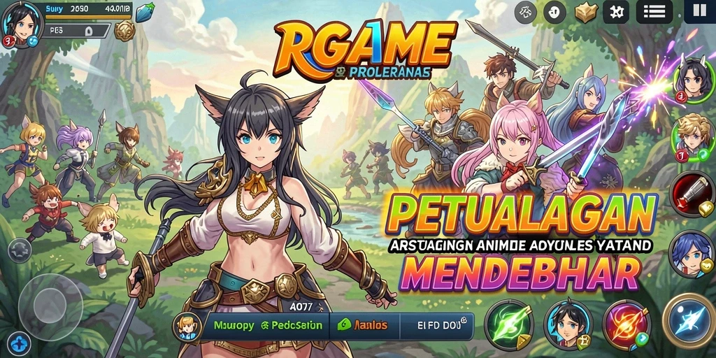 Gameplay RPGAME dengan karakter Anime yang dinamis dan menarik.