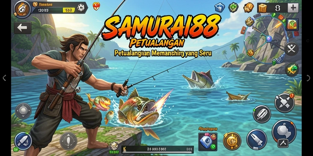 Tangkapan besar di layar SAMURAI88 dalam aksi memancing.