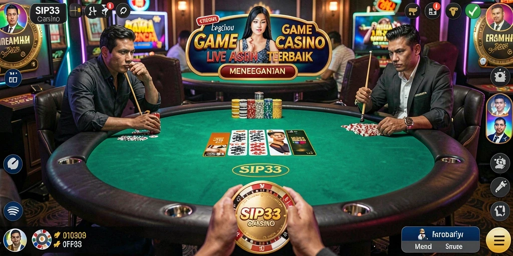 Tampilan gameplay Live Casino dengan dealer profesional di SIP33.