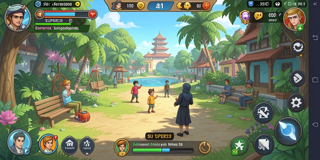 Tampilan screenshot SUPER33 yang menunjukkan gameplay santai dan seru.