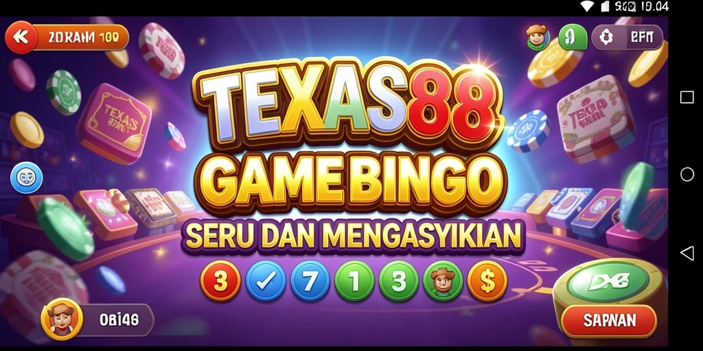 Tampilan gameplay seru di TEXAS88 dengan kartu Bingo yang menarik.
