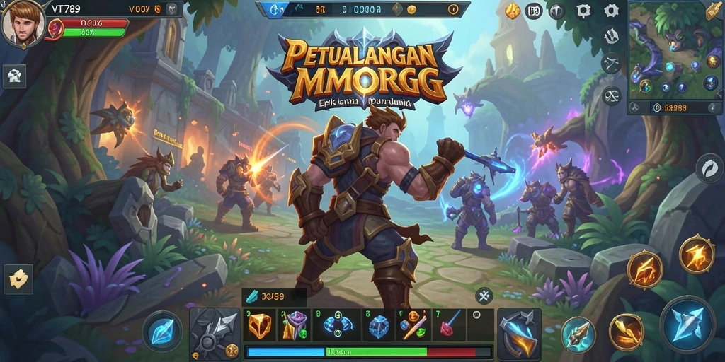 Tampilan gameplay <strong>VT789</strong> yang epik dalam petualangan MMORPG.